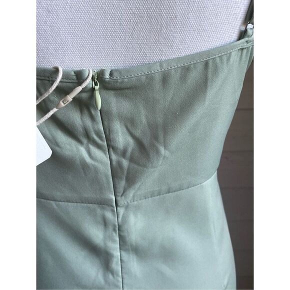 NWT CMZ 2005 Women’s V neck Spaghetti strap Midi Cocktail Dress 8/10 Mint Green - Picture 11 of 16